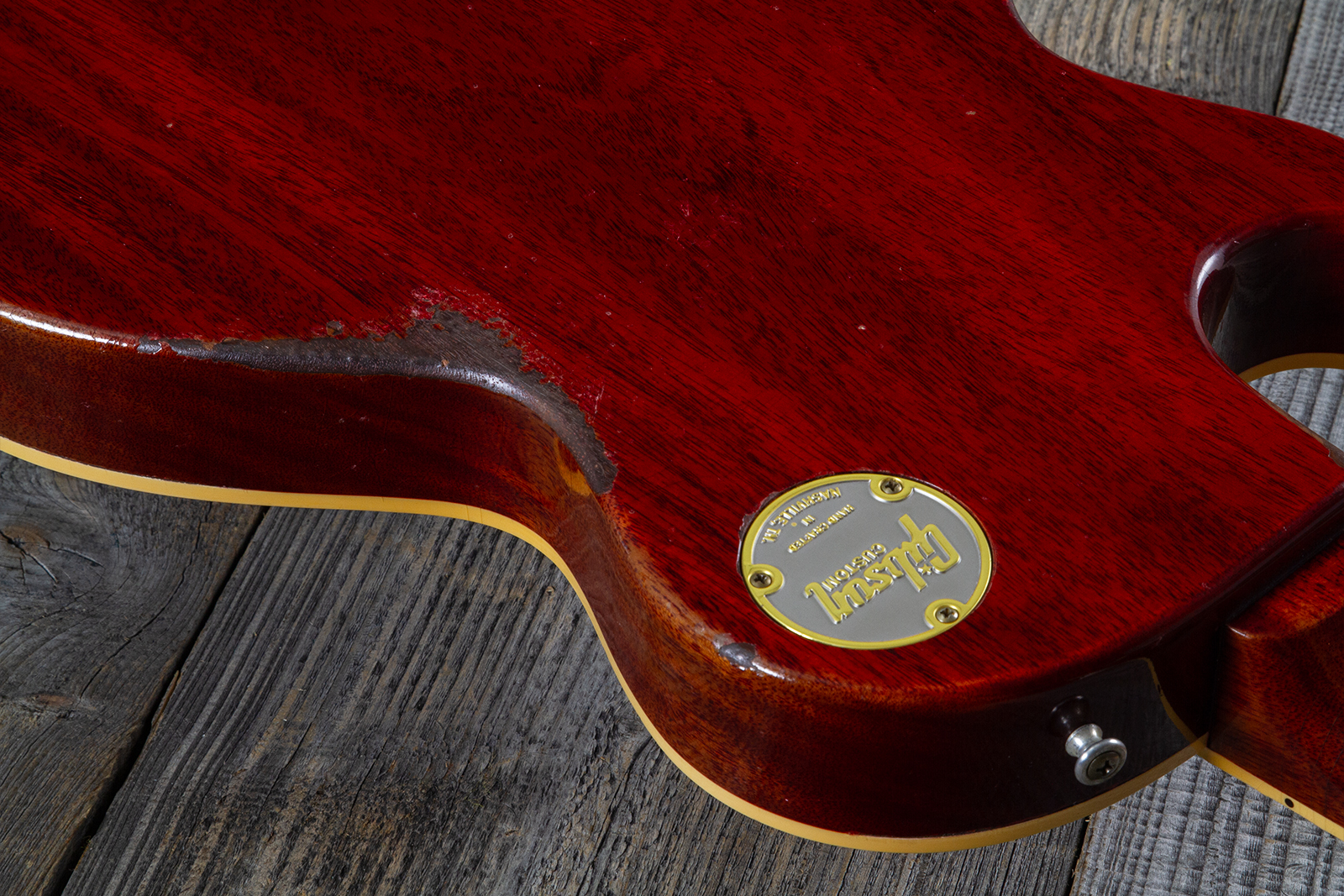 Gibson Custom Shop M2m Les Paul Standard 1958 2h Ht Rw #85546 - Murphy Lab Light Aged Ebony O. Gold - Guitare Électrique Single Cut - Variation 10