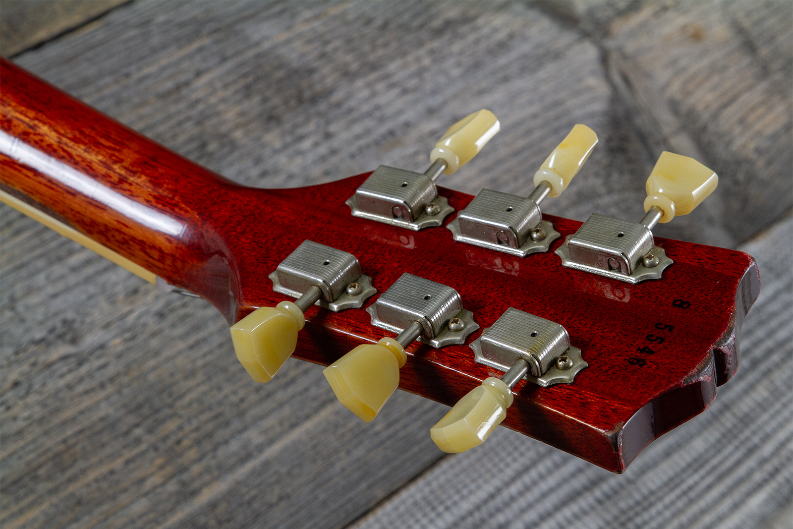 Gibson Custom Shop M2m Les Paul Standard 1958 2h Ht Rw #85546 - Murphy Lab Light Aged Ebony O. Gold - Guitare Électrique Single Cut - Variation 12