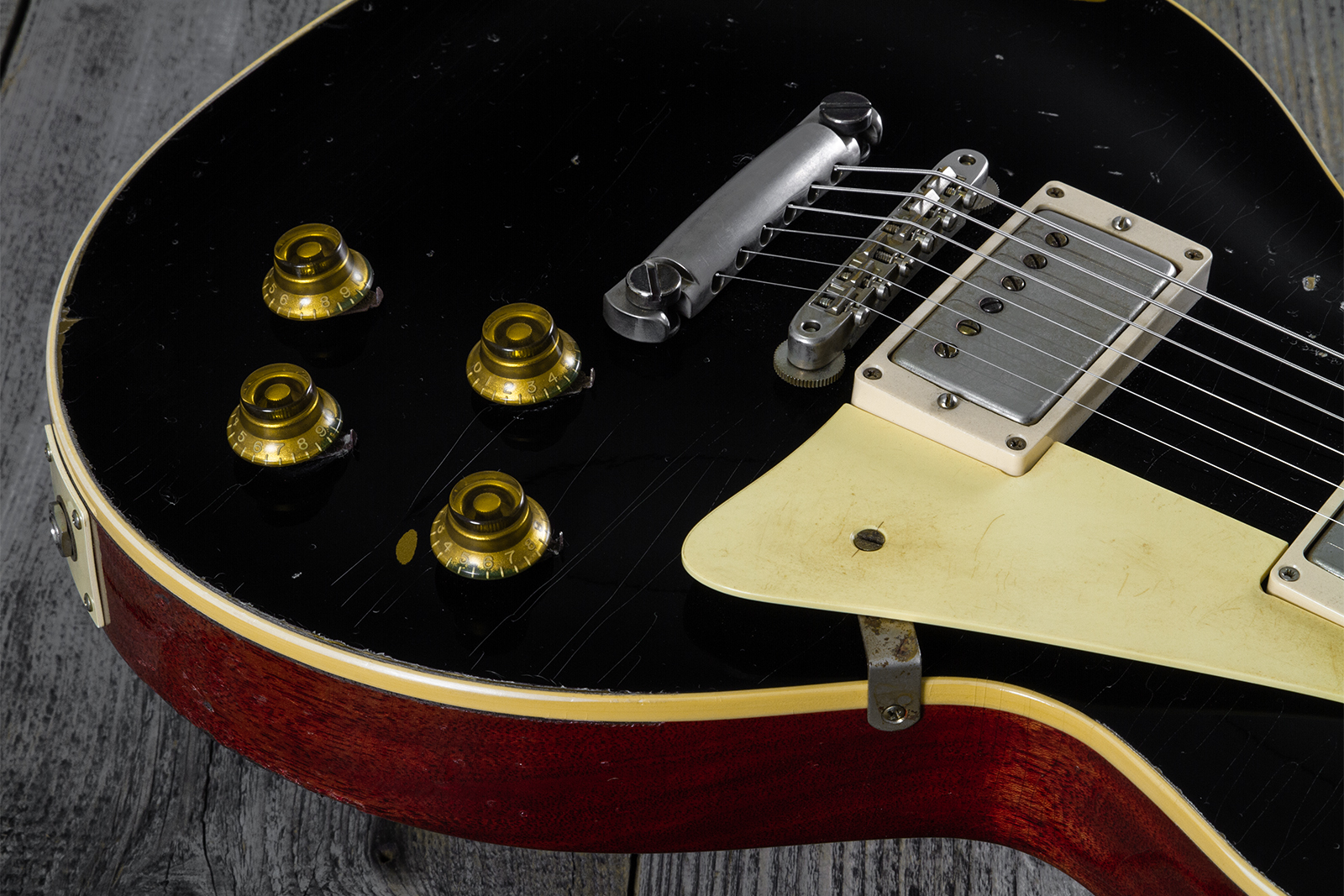 Gibson Custom Shop M2m Les Paul Standard 1958 2h Ht Rw #85546 - Murphy Lab Light Aged Ebony O. Gold - Guitare Électrique Single Cut - Variation 3