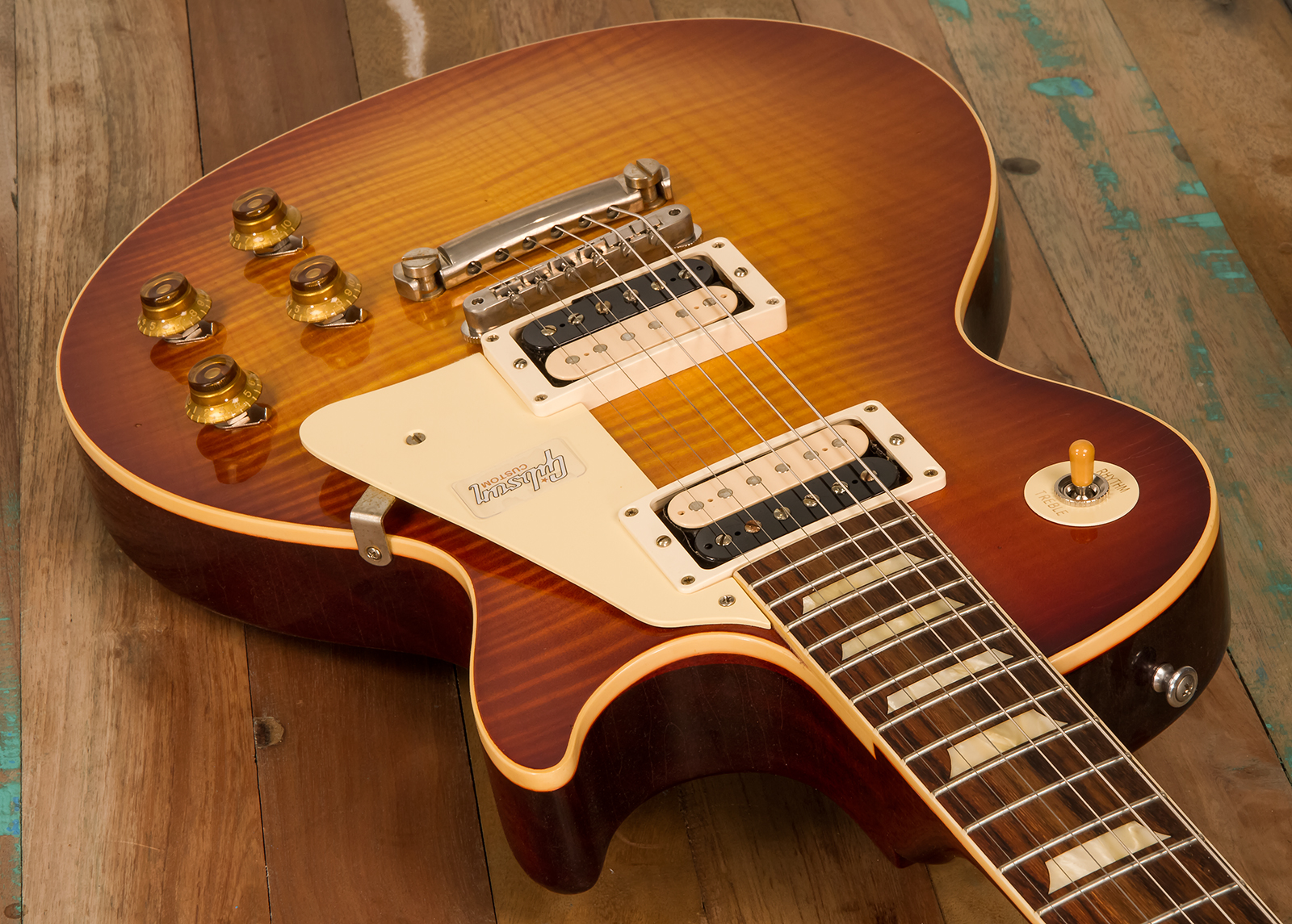 Gibson Custom Shop M2m Les Paul Standard 1958 2h Ht Rw #89904 - Kentucky Bourbon Fade - Guitare Électrique Single Cut - Variation 2