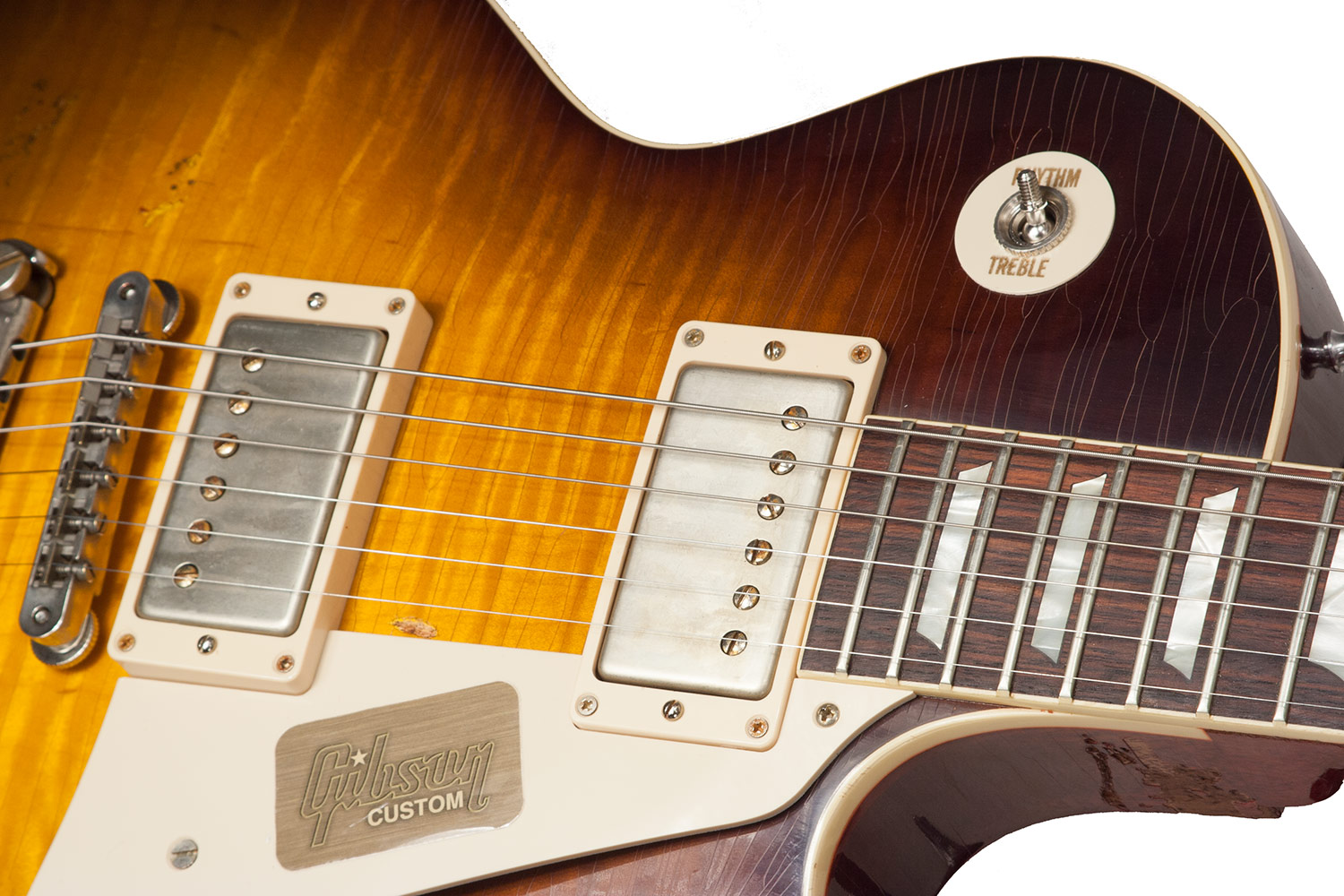 Gibson Custom Shop M2m Les Paul Standard 1958 2h Ht Rw #r862323 - Aged Kindred Burst Fade - Guitare Électrique Single Cut - Variation 6