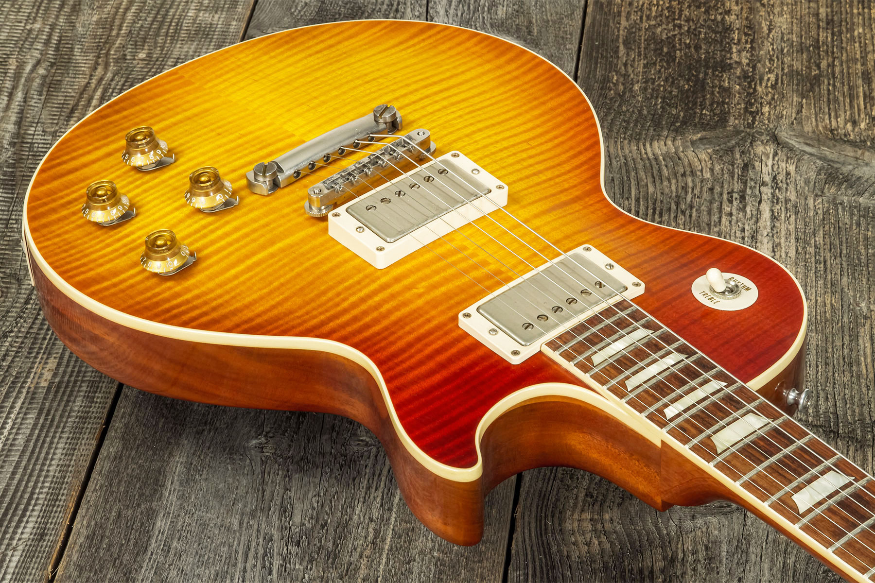 Gibson Custom Shop M2m Les Paul Standard 1959 2h Ht Rw #93133 - Vos Amber Burst - Guitare Électrique Single Cut - Variation 2