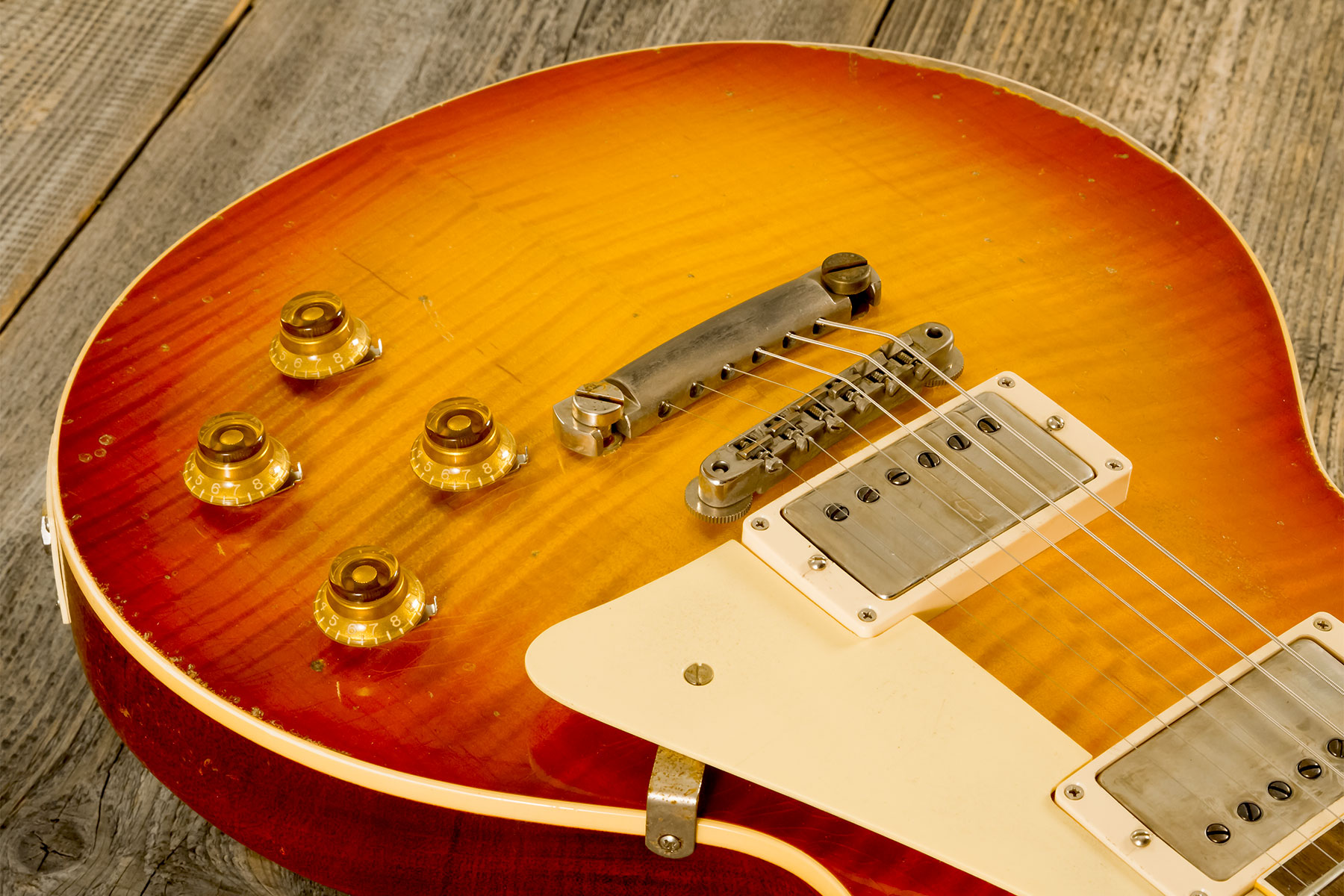 Gibson Custom Shop M2m Les Paul Standard 1959 2h Ht Rw #942136 - Murphy Lab Heavy Aged Sunrise Tea Burst - Guitare Électrique Single Cut - Variation 3
