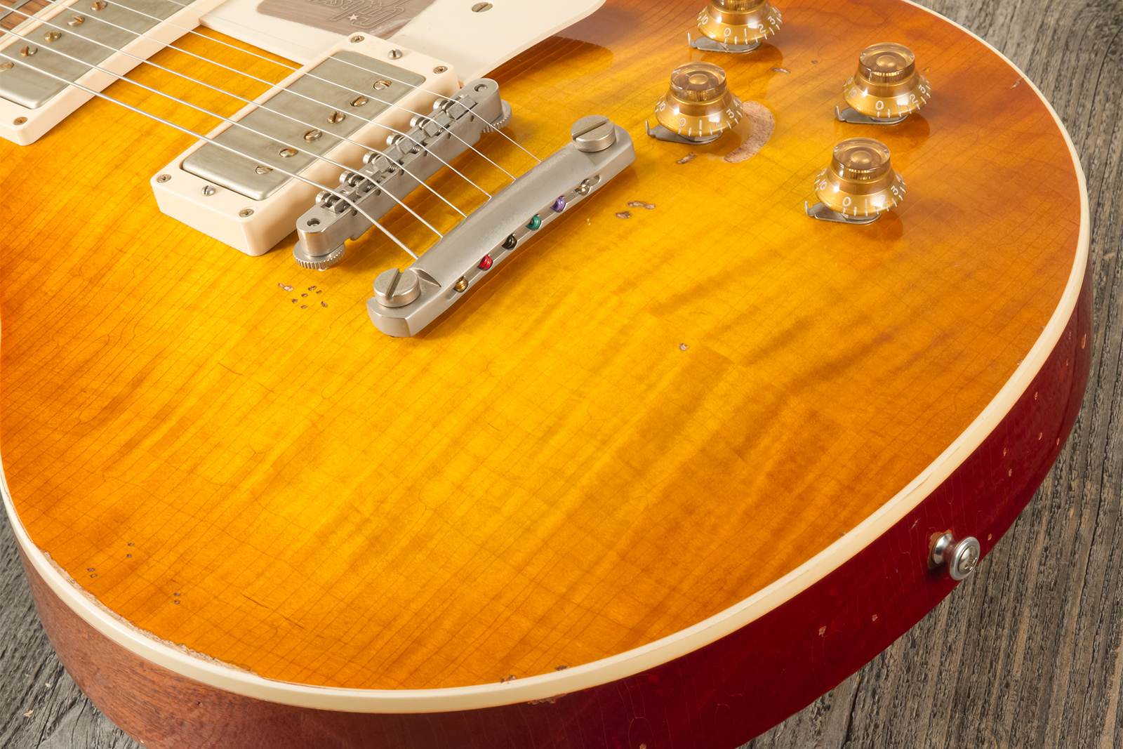Gibson Custom Shop M2m Les Paul Standard 1959 2h Ht Rw #r961618 - Aged Sunrise Teaburst - Guitare Électrique Single Cut - Variation 9
