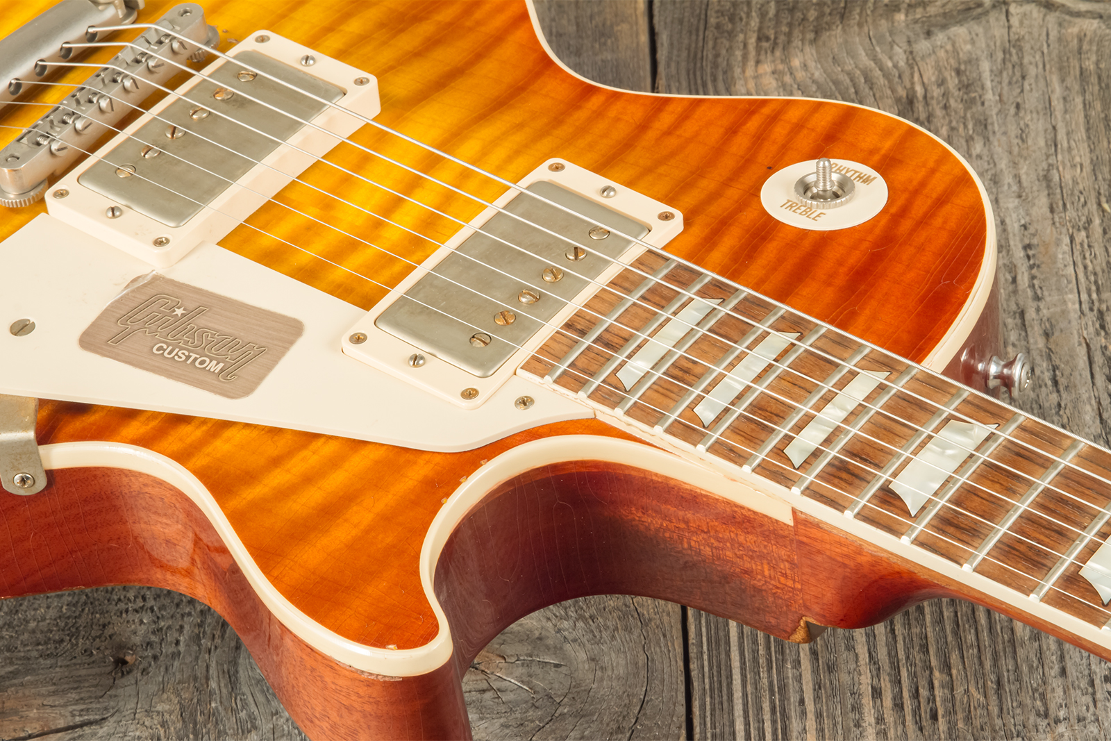 Gibson Custom Shop M2m Les Paul Standard 1959 2h Ht Rw #r961618 - Aged Sunrise Teaburst - Guitare Électrique Single Cut - Variation 10