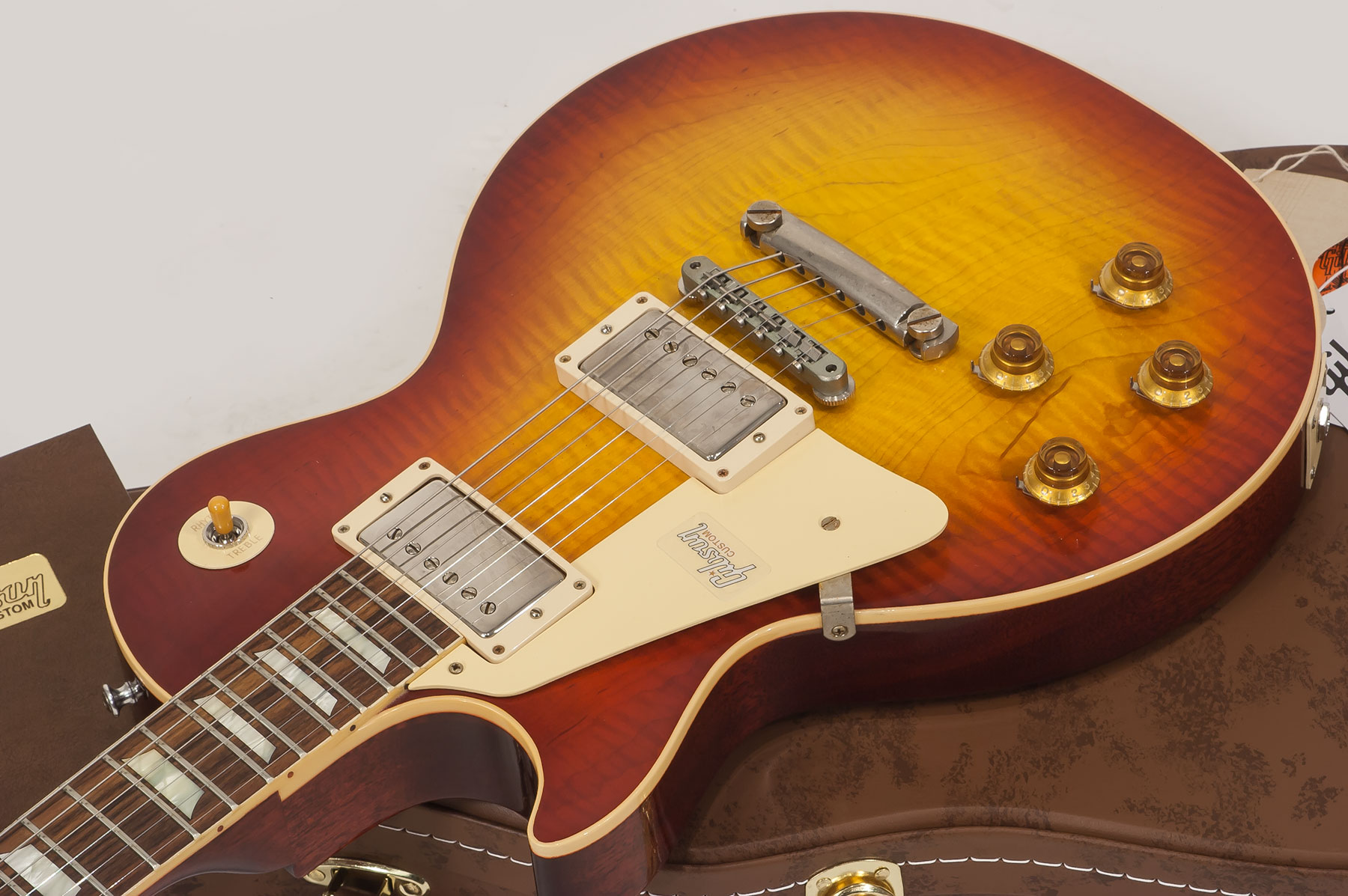 Gibson Custom Shop M2m Les Paul Standard 1959 Lh Gaucher Ltd 2h Ht Rw #971610 - Vos Washed Cherry - Guitare Électrique Gaucher - Variation 4