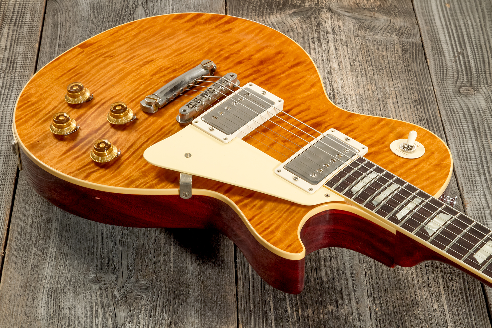 Gibson Custom Shop M2m Les Paul Standard 1959 Reissue 2h Ht Rw #932121 - Murphy Lab Light Aged Mojave Burst - Guitare Électrique Single Cut - Variatio