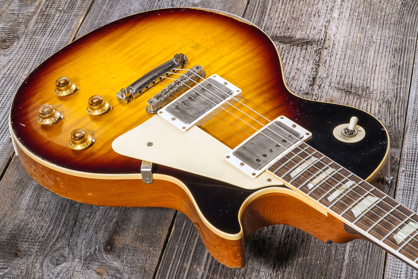 Gibson Custom Shop M2m Les Paul Standard 1959 Reissue 2h Ht Rw #932158 - Ultra Heavy Aged Kindred Burst - Guitare Électrique Single Cut - Variation 2