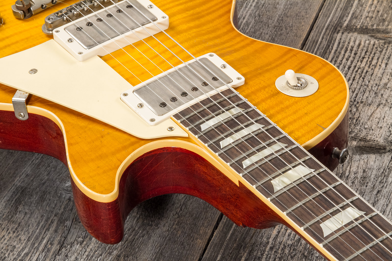 Gibson Custom Shop M2m Les Paul Standard 1959 Reissue 2h Ht Rw #932980 - Murphy Lab Heavy Aged Dirty Lemon Fade - Guitare Électrique Single Cut - Vari