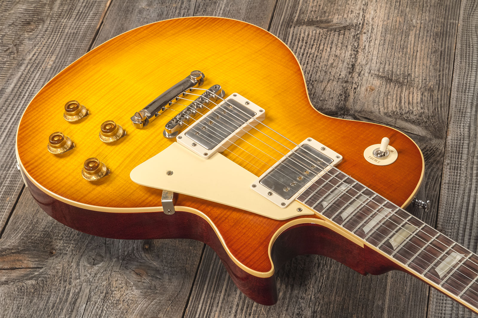 Gibson Custom Shop M2m Les Paul Standard 1959 Reissue 2h Ht Rw #934372 - Murphy Lab Ultra Light Aged Sunrise Teaburst - Guitare Électrique Single Cut 