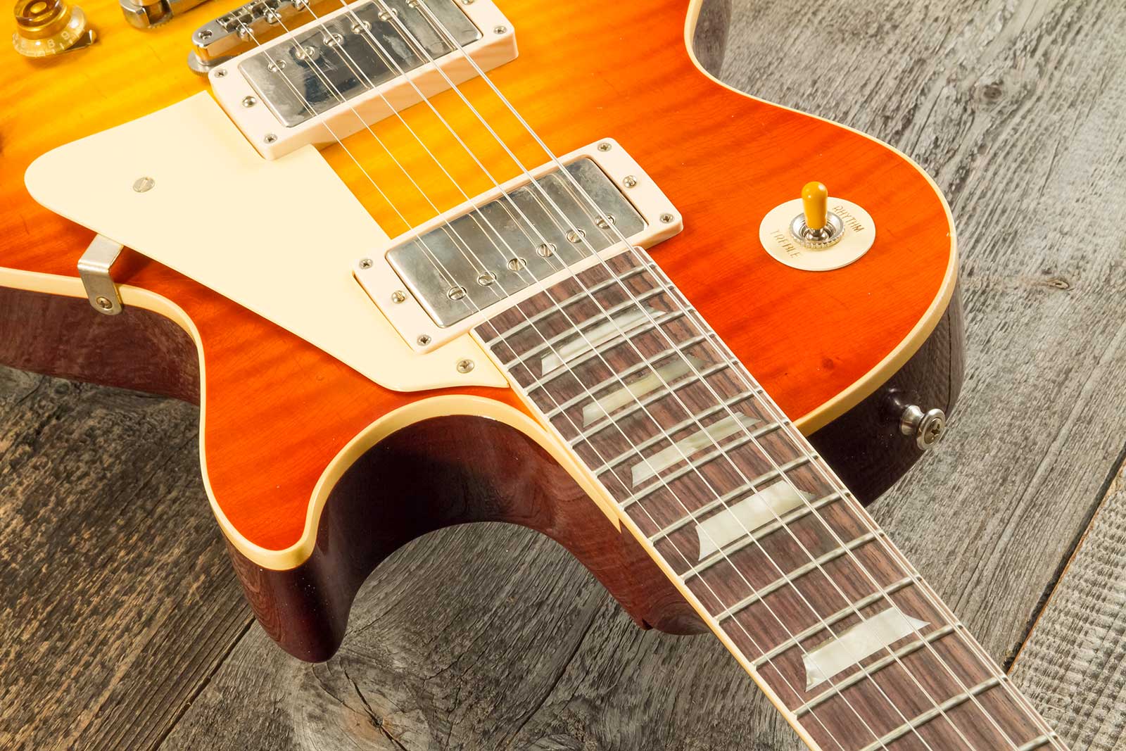Gibson Custom Shop M2m Les Paul Standard 1959 Reissue 2h Ht Rw #941225 - Murphy Lab Light Aged Sunrise Tea Burst - Guitare Électrique Single Cut - Var