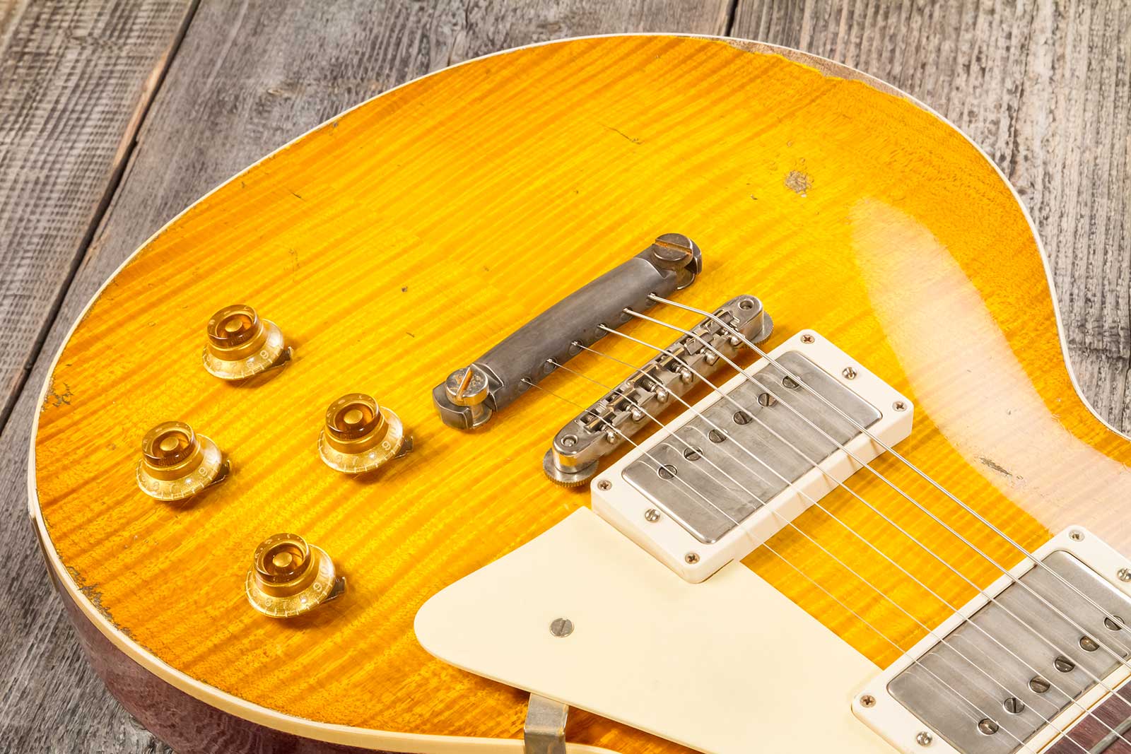 Gibson Custom Shop M2m Les Paul Standard 1959 Reissue 2h Ht Rw #94548 - Murphy Lab Ultra Heavy Aged Lemon Burst - Guitare Électrique Single Cut - Vari