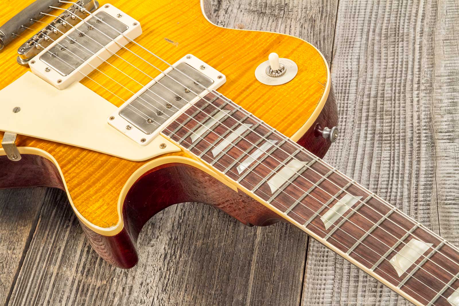 Gibson Custom Shop M2m Les Paul Standard 1959 Reissue 2h Ht Rw #94548 - Murphy Lab Ultra Heavy Aged Lemon Burst - Guitare Électrique Single Cut - Vari
