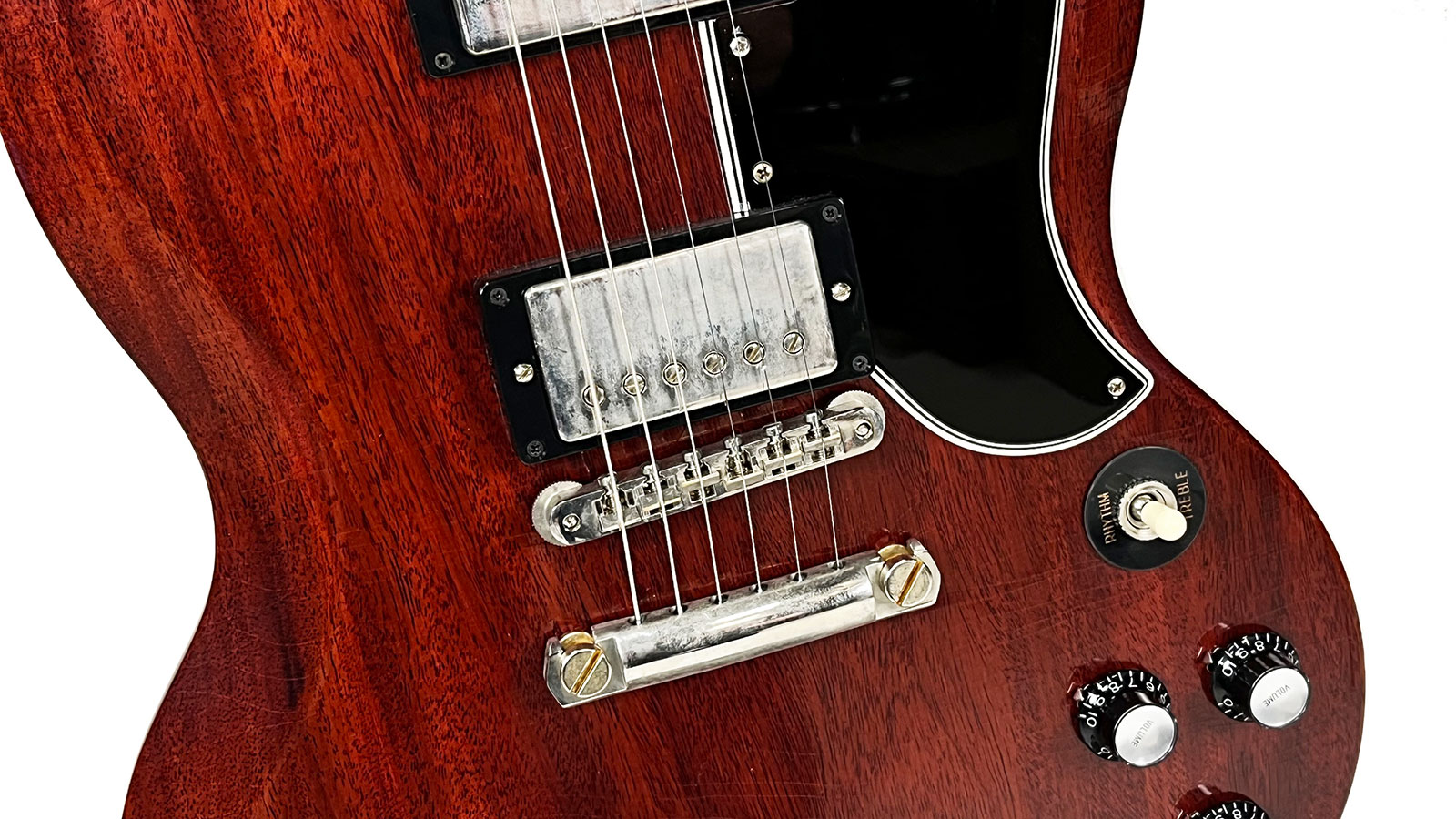 Gibson Custom Shop M2m Sg Standard 1961 Reissue 2h Ht Rw #301861 - Murphy Lab Ultra Light Aged Vintage Cherry - Guitare Électrique Double Cut - Variat