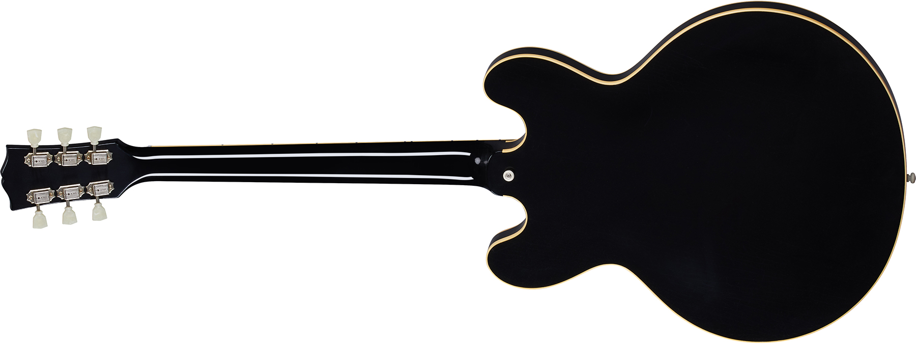 Gibson Custom Shop Murphy Lab Es-335 1959 Reissue 2h Ht Rw - Ultra Light Aged Ebony - Guitare Électrique 1/2 Caisse - Variation 1