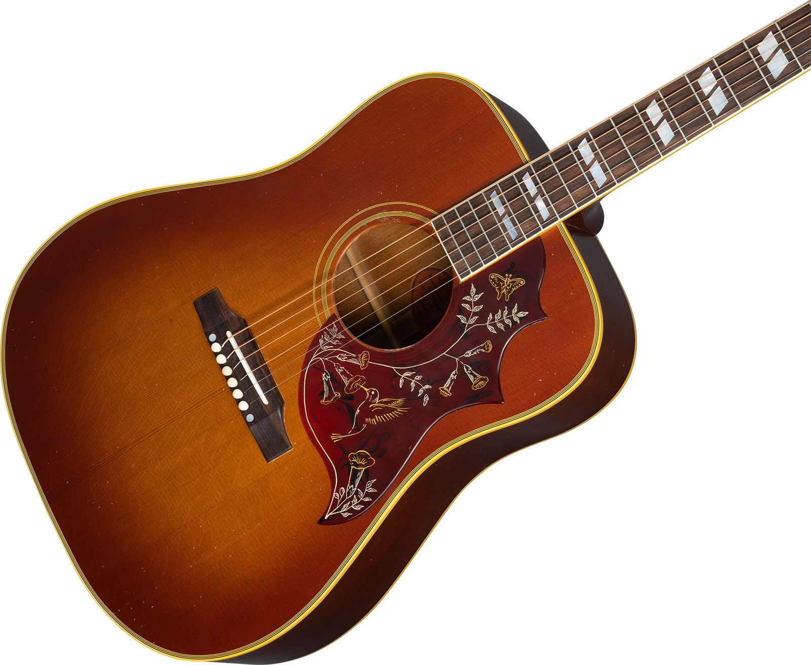 Gibson Custom Shop Murphy Lab Hummingbird 1960 Fixed Bridge Dreadnought Epicea Acajou Rw - Light Aged Cherry Sunburst - Guitare Acoustique - Variation