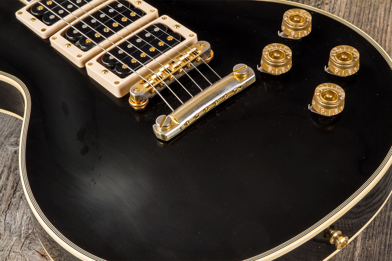 Gibson Custom Shop Peter Frampton Les Paul Custom Phenix Signature 3h Ht Eb - Vos Ebony - Guitare Électrique Single Cut - Variation 6