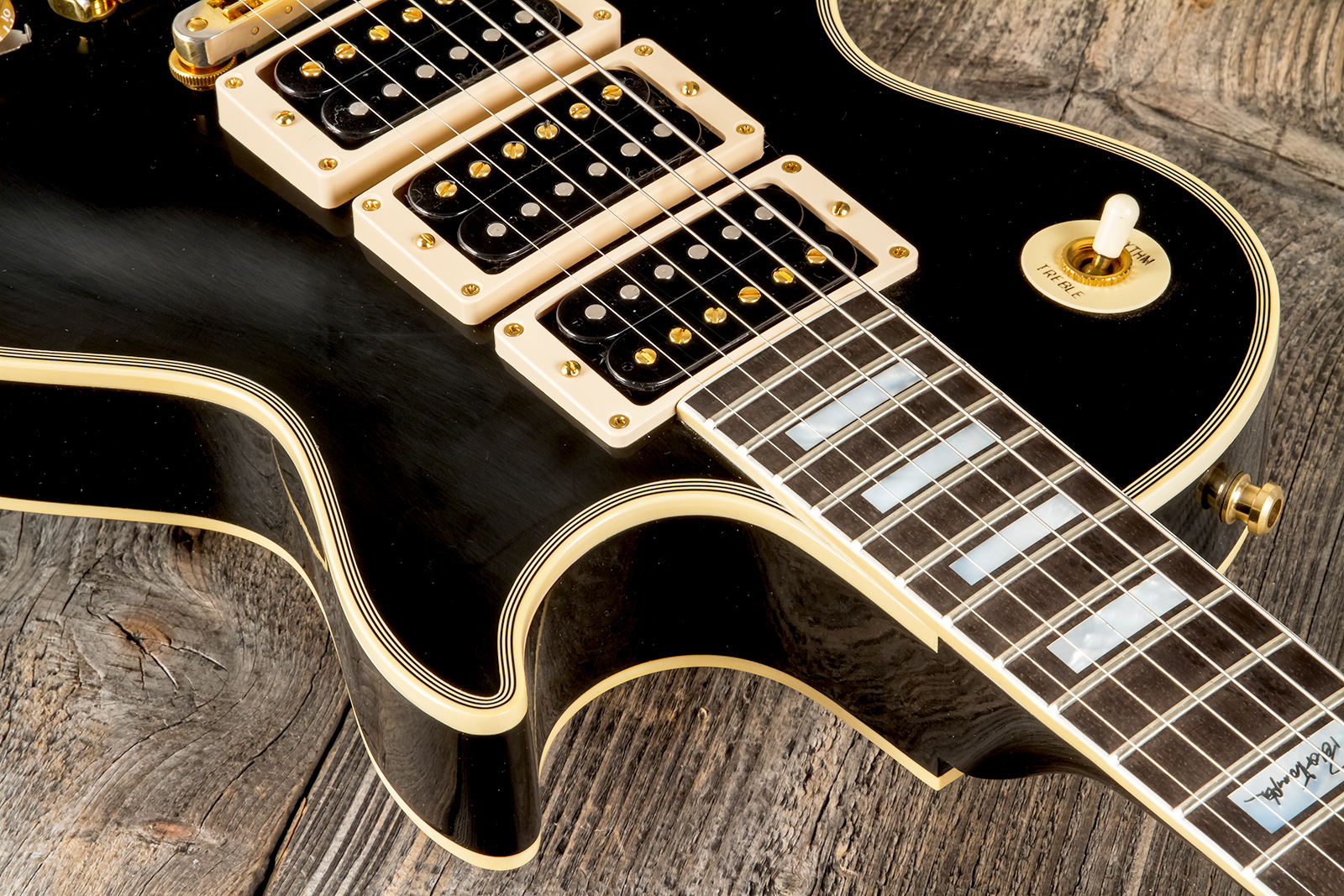Gibson Custom Shop Peter Frampton Les Paul Custom Phenix Signature 3h Ht Eb - Vos Ebony - Guitare Électrique Single Cut - Variation 7