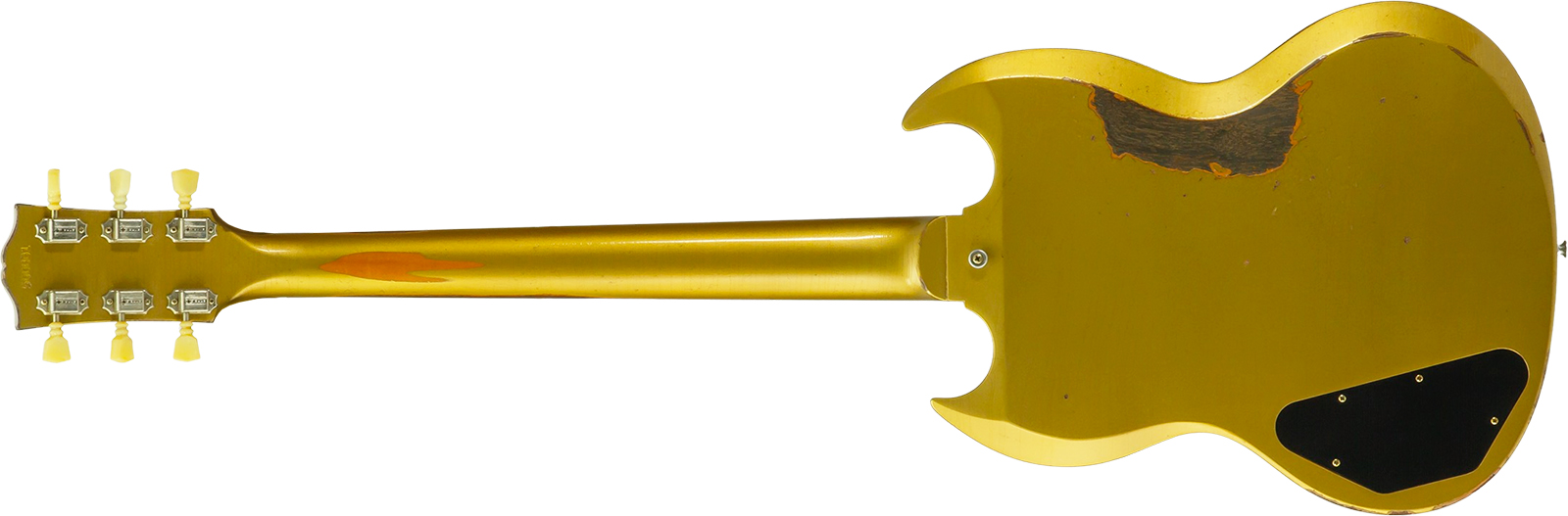 Gibson Custom Shop Sg Standard 1961 Reissue 2h Ht Rw #500881 - Murphy Lab Ultra Heavy Aged Double Gold - Guitare Électrique Double Cut - Variation 1