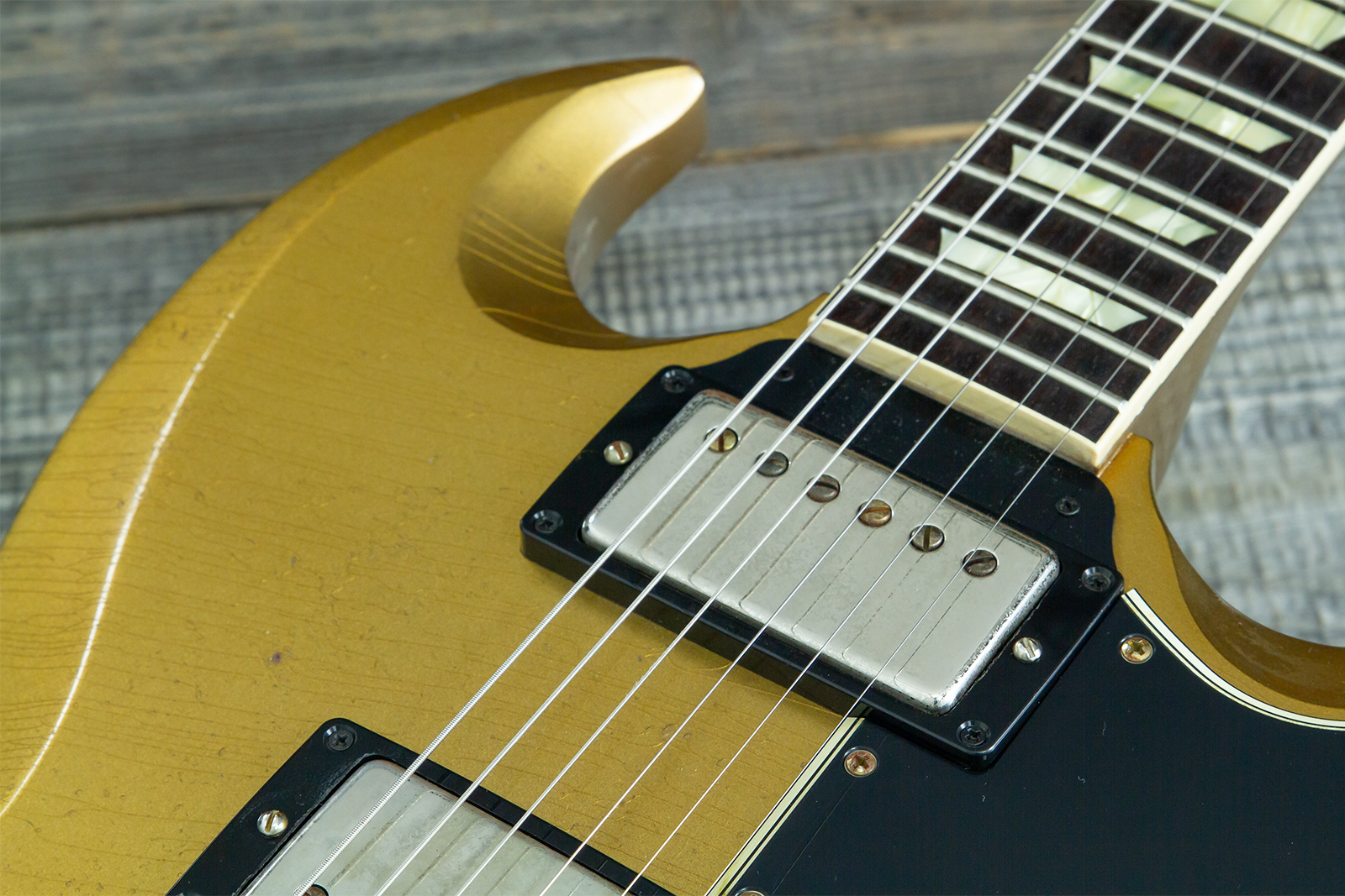 Gibson Custom Shop Sg Standard 1961 Reissue 2h Ht Rw #500881 - Murphy Lab Ultra Heavy Aged Double Gold - Guitare Électrique Double Cut - Variation 7