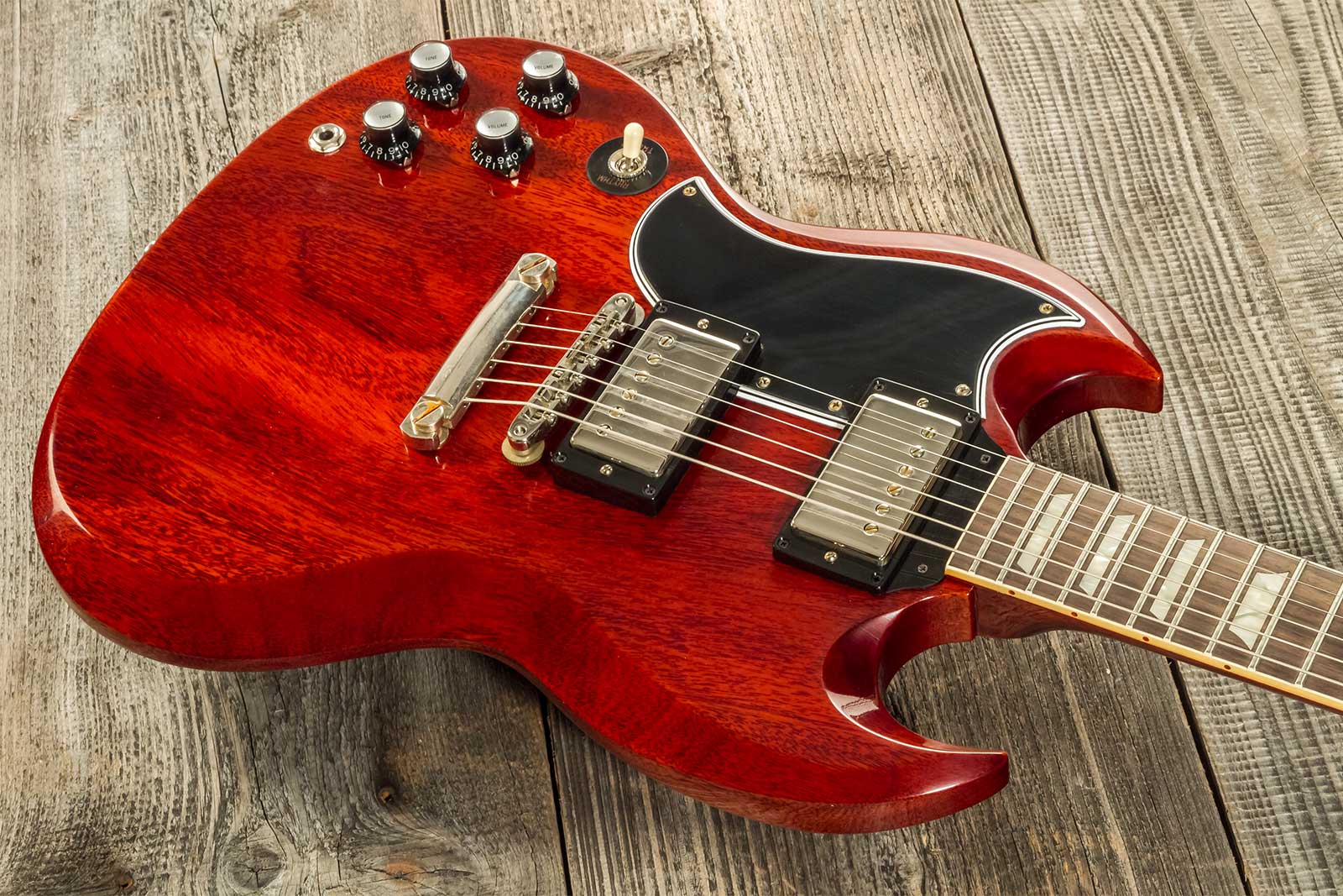 Gibson Custom Shop Sg Standard 1961 Stop Bar Reissue Lh Gaucher 2019 2h Ht Rw #400261 - Vos Cherry Red - Guitare Électrique Double Cut - Variation 6