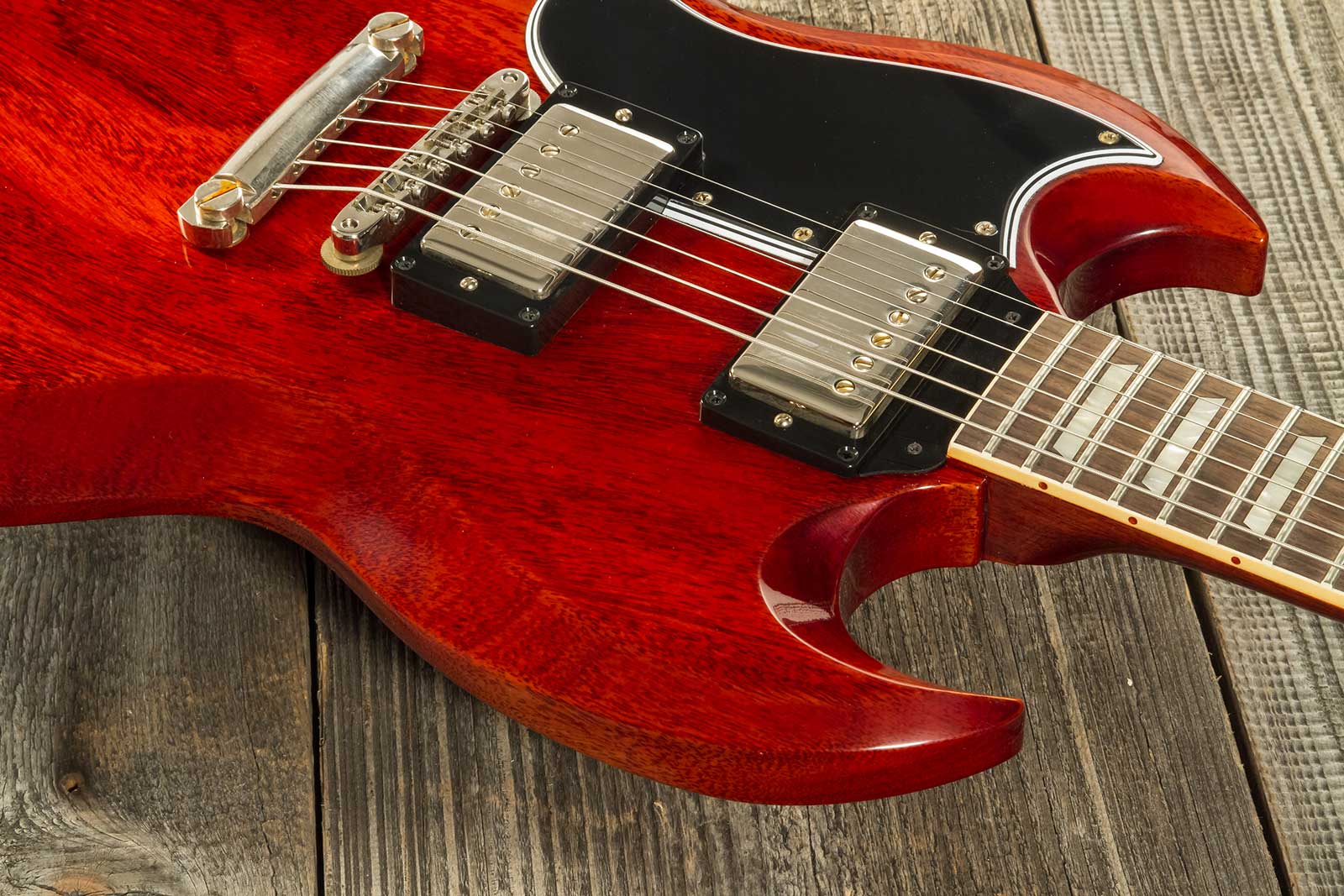 Gibson Custom Shop Sg Standard 1961 Stop Bar Reissue Lh Gaucher 2019 2h Ht Rw #400261 - Vos Cherry Red - Guitare Électrique Double Cut - Variation 8