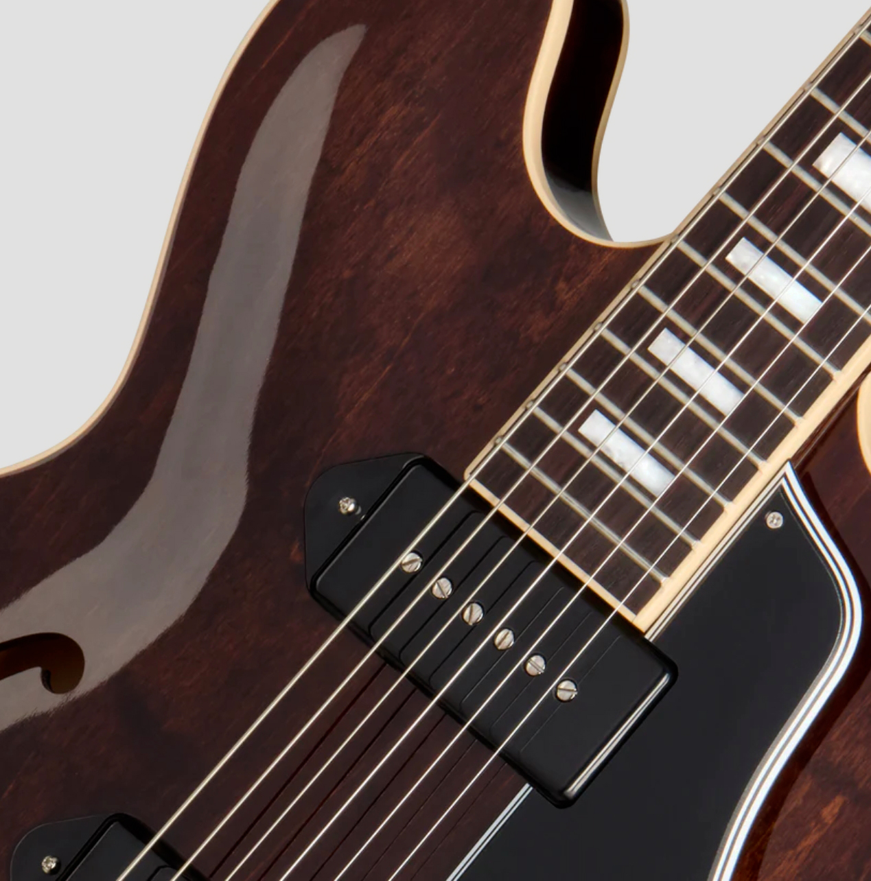 Gibson Es330 Original 2s P90 Ht Rw - Dark Walnut - Guitare Électrique 1/2 Caisse - Variation 2