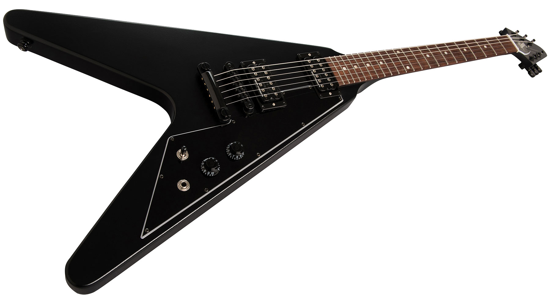 Gibson Flying V Tribute 2019 Hh Ht Rw - Satin Ebony - Guitare Électrique MÉtal - Variation 1