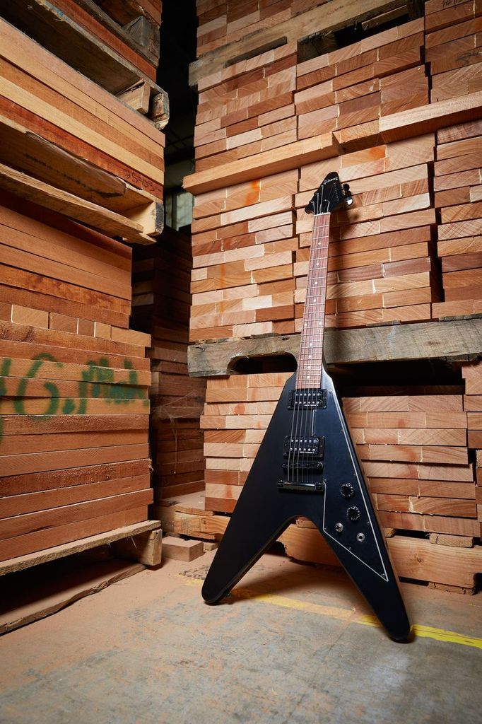 Gibson Flying V Tribute 2019 Hh Ht Rw - Satin Ebony - Guitare Électrique MÉtal - Variation 4