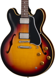 Guitare électrique 1/2 caisse Gibson Custom Shop 1958 ES-335 Reissue Ltd - Murphy lab light aged tri-burst