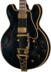 Guitare électrique 1/2 caisse Gibson Custom Shop LE 1959 ES-345 Reissue Bigsby Ltd - Murphy Lab Heavy Aged Ebony