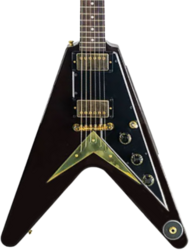 Guitare électrique rétro rock Gibson Custom Shop 1958 Mahogany Flying V Reissue - Vos oxblood 