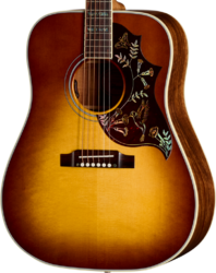 Guitare folk Gibson Custom Shop Artisan Hummingbird Elegant Koa - honey burst