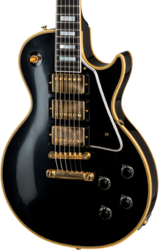 Guitare électrique single cut Gibson Custom Shop 1957 Les Paul Custom 3-Pickup - Vos ebony