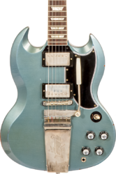 Guitare électrique double cut Gibson Custom Shop Murphy Lab 1964 SG Standard Maestro Reissue #200224 - Light aged pelham blue