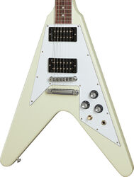 Guitare électrique rétro rock Gibson 70s Flying V - Classic white