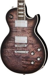 Guitare électrique single cut Gibson Mark Morton Les Paul Modern Quilt - Translucent  Ebony Burst  Satin
