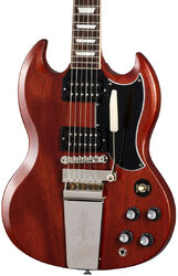 Guitare électrique double cut Gibson SG Standard '61 Faded Maestro Vibrola - Vintage cherry