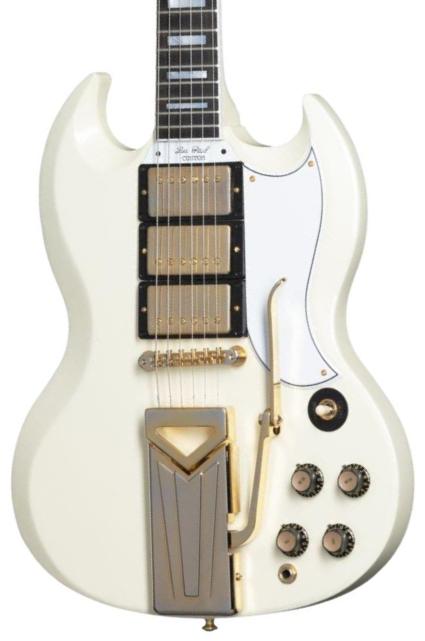 Guitare électrique double cut Gibson 60th Anniversary 1961 SG Les Paul Custom - Vos aged polaris white