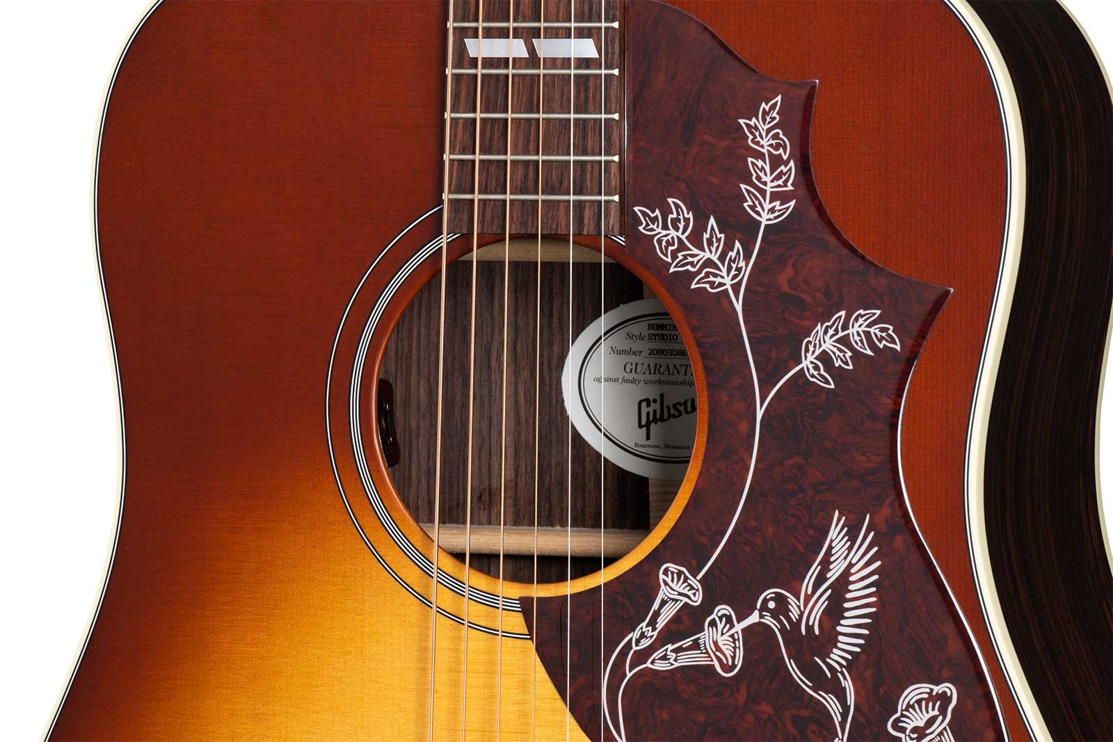 Gibson Hummingbird Studio Rosewood Modern 2024 Dreadnought Epicea Palissandre Rw - Satin Rosewood Burst - Guitare Folk - Variation 3