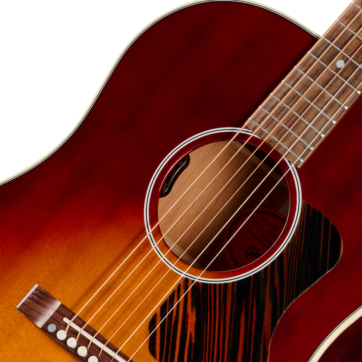 Gibson J45 50s Original (baggs Hifi Dna) Dreadnought Epicea Acajou Rw - Autumn Burst - Guitare Folk - Variation 2