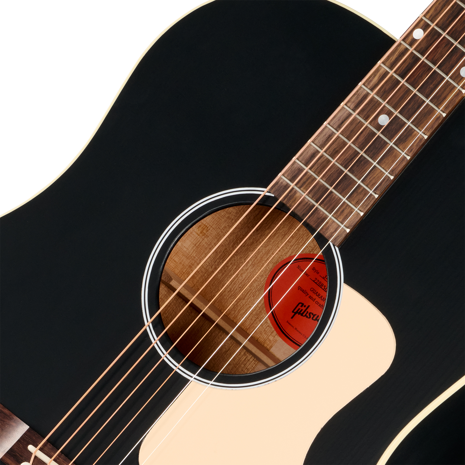 Gibson J45 Century 12-fret Lh Dreadnought Shsc Gaucher Epicea Acajou Rw - Ebony Satin - Guitare Folk - Variation 2