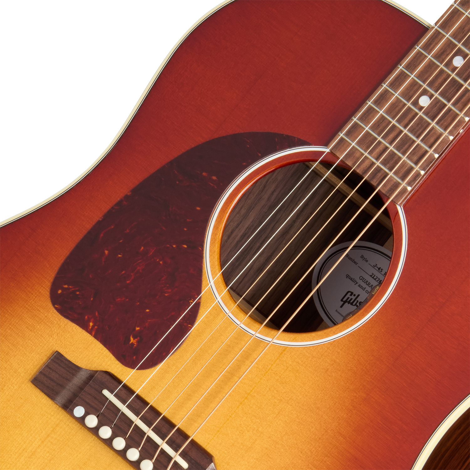 Gibson J45 Standard Rosewood Lh (baggs Hifi Dna) Dreadnought Gaucher Epicea Palissandre Rw - Rosewood Burst - Guitare Folk - Variation 2
