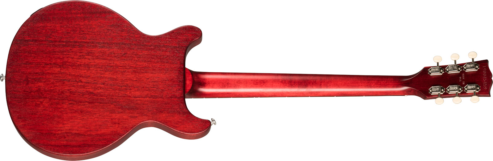 Gibson Les Paul Junior Tribute Dc Modern P90 - Worn Cherry - Guitare Électrique Double Cut - Variation 1