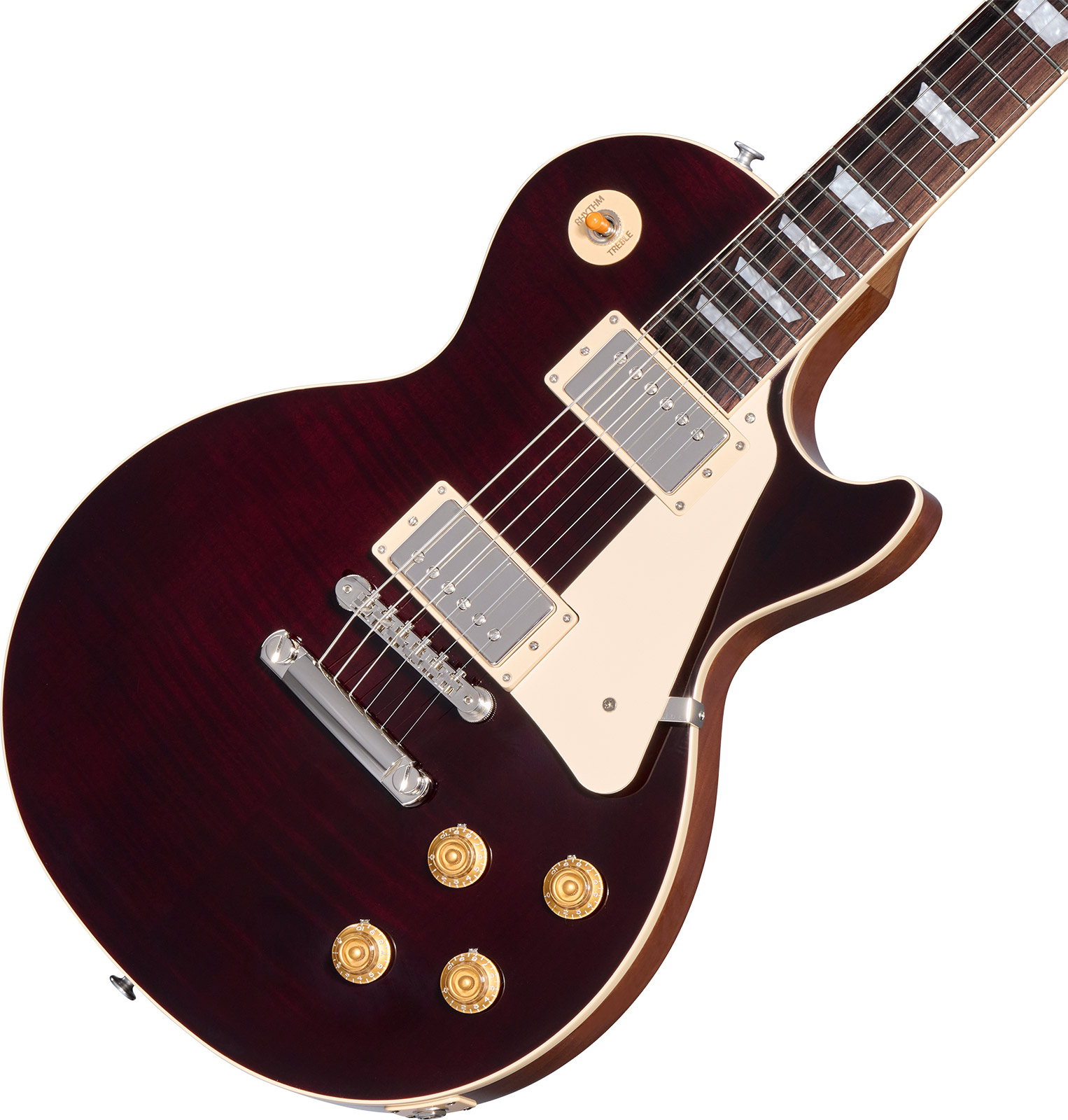 Gibson Les Paul Standard 50s Figured Custom Color 2h Ht Rw - Translucent Oxblood - Guitare Électrique Single Cut - Variation 3