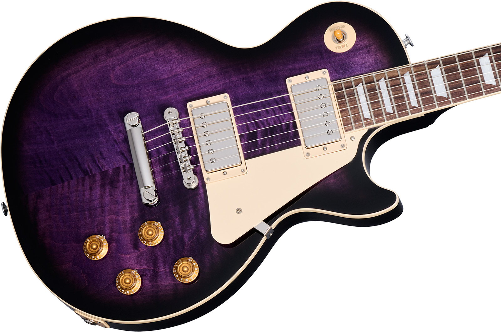 Gibson Les Paul Standard 50s Figured Top Original Usa 2h Ht Rw - Dark Purple Burst - Guitare Électrique Single Cut - Variation 4