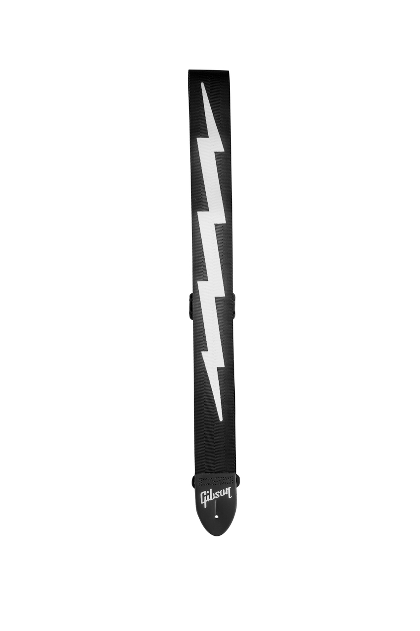 Gibson Lightinig Bolt Style Safety 2 Jet Black - Sangle Courroie - Variation 1