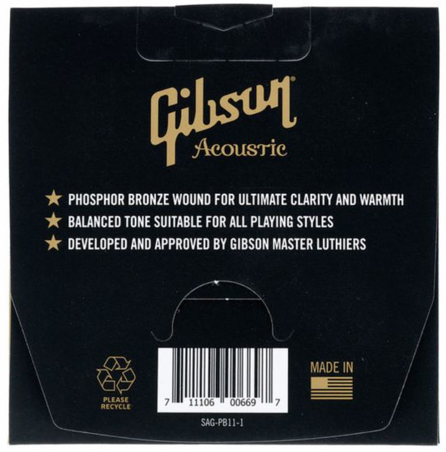 Gibson Sag-pb11 Phosphor Bronze Acoustic Guitar 6c Ultra Light 11-52 - Cordes Guitare Acoustique - Variation 1