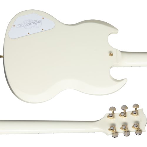 Gibson Sg Les Paul Custom 1961 60th Anniversary 3h Trem Eb - Vos Aged Polaris White - Guitare Électrique Double Cut - Variation 2
