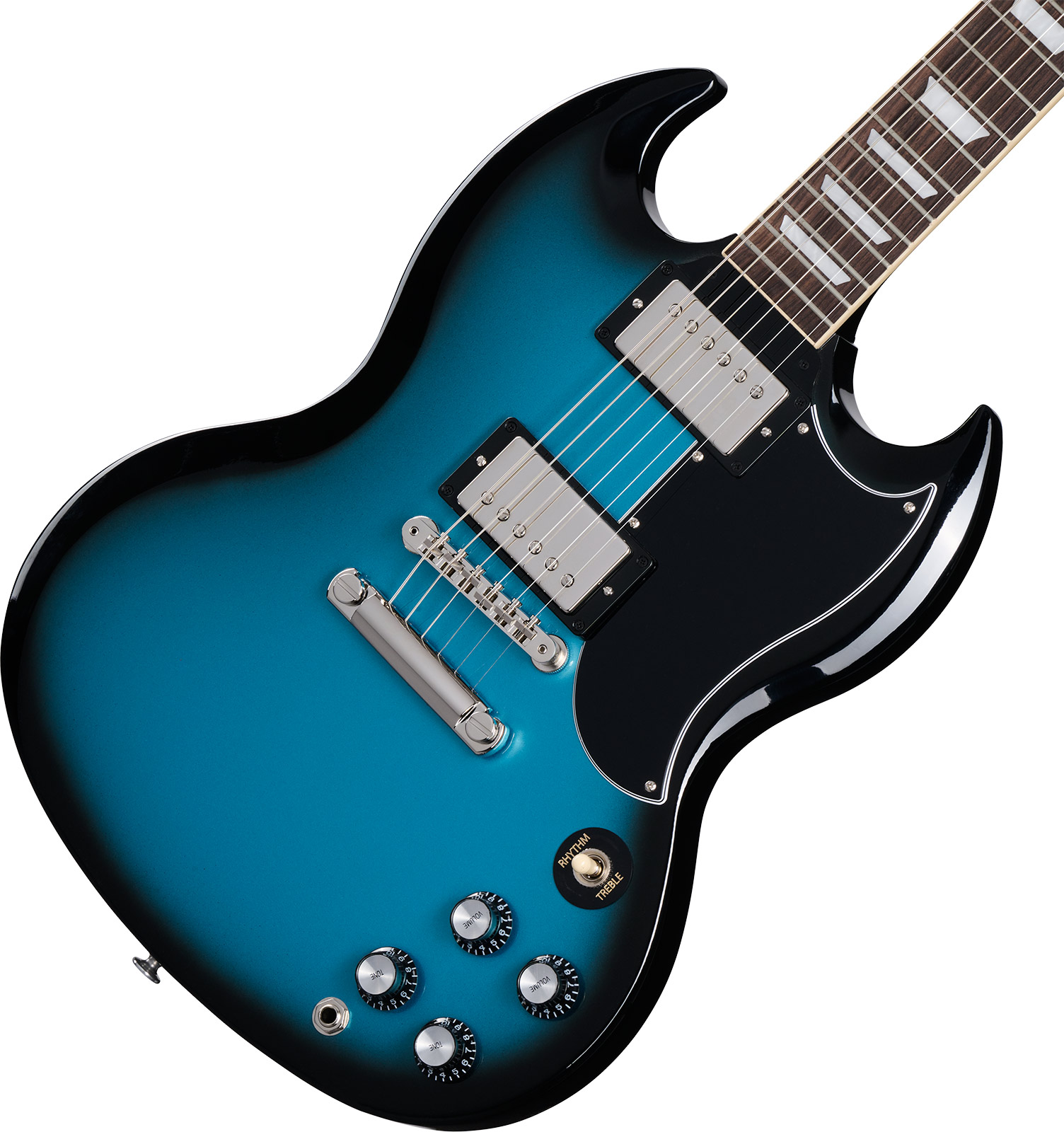 Gibson Sg Standard 1961 Custom Color 2h Ht Rw - Pelham Blue Burst - Guitare Électrique Double Cut - Variation 3